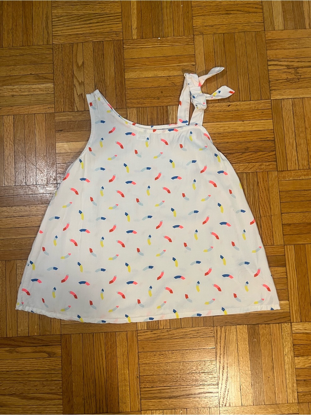 Summer Kids Crazy 8 White Tank Top with Multi Color Paint Splashes size 7/8